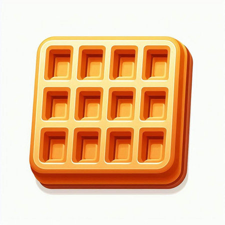 Illustration of a sweet waffle isolated on a white background.のイラスト素材