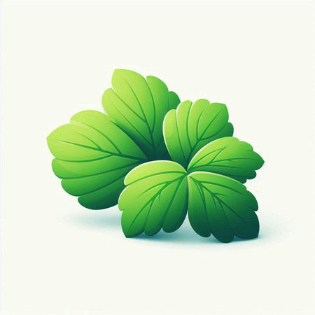 Green leaves on a white background. Vector illustration. Eps 10.のイラスト素材
