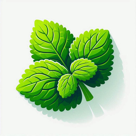 Mint leaves on a white background. Vector illustration. Eps 10のイラスト素材