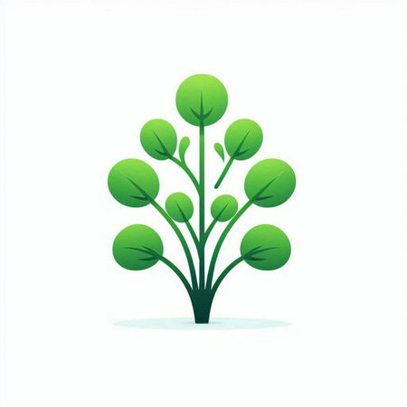 green tree on white background, vector illustration, eps 10.のイラスト素材