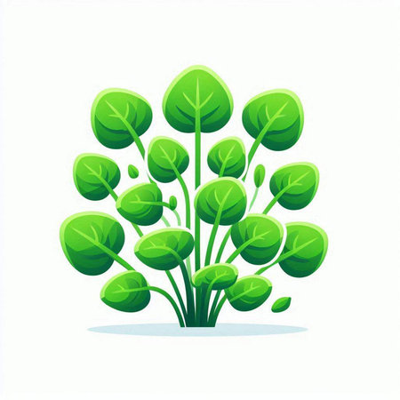Green leaves isolated on white background. Vector illustration. Eps 10.のイラスト素材