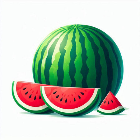 Watermelon on a white background, vector illustration, eps10のイラスト素材
