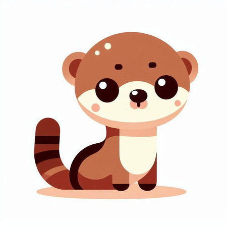 Cute cartoon otter. Vector illustration isolated on white background.のイラスト素材