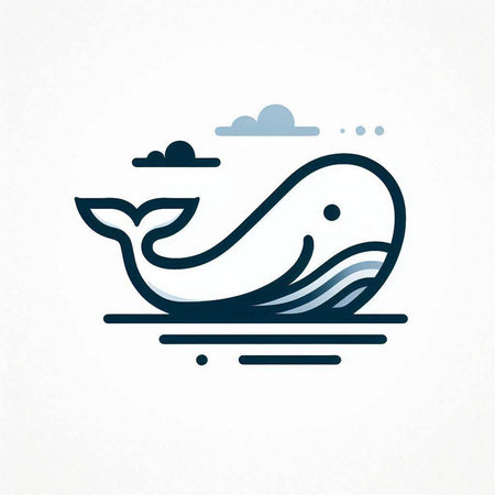 Blue whale icon on white background. Vector illustration. Eps 10.のイラスト素材