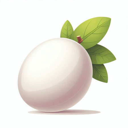 Fresh lychee on a white background. Vector illustration. Eps 10.のイラスト素材