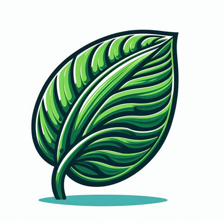 Green leaf on a white background. Vector illustration. Eps 10.のイラスト素材