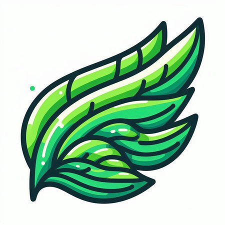 Leaf icon. Vector illustration of a green leaf isolated on white background.のイラスト素材