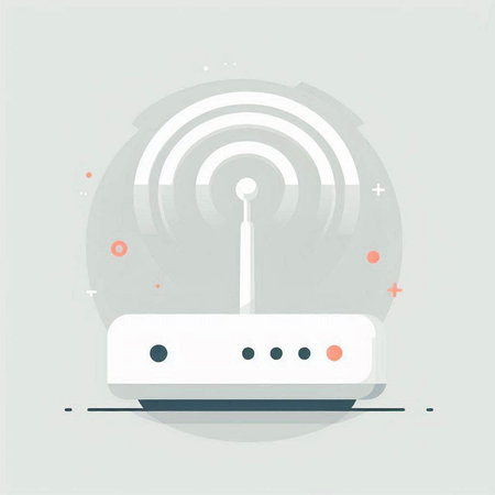 Wifi router icon in flat style. Wifi vector illustration.のイラスト素材