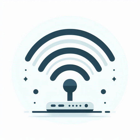 Wireless router icon. Internet connection concept. Vector illustration in flat styleのイラスト素材