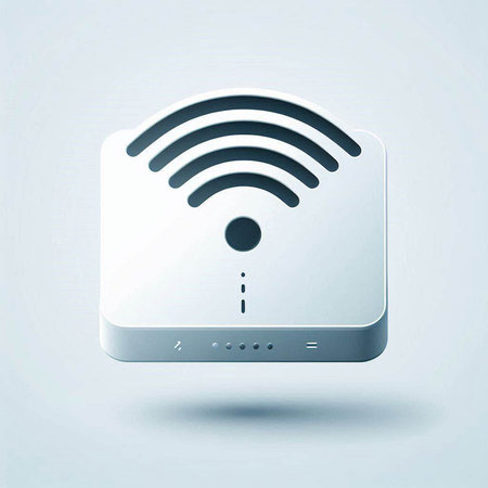 Wireless internet connection icon isolated on grey background. Vector Illustrationのイラスト素材