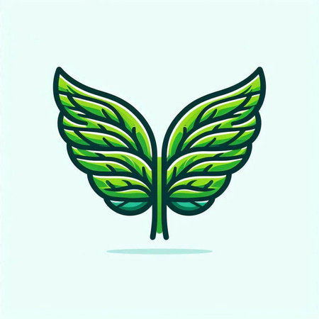 Leaf icon. Eco symbol. Vector illustration, flat design.のイラスト素材