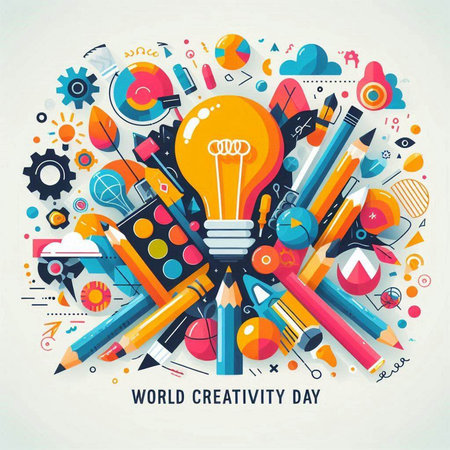 Back to school colorful background with school supplies. Vector Illustration.のイラスト素材