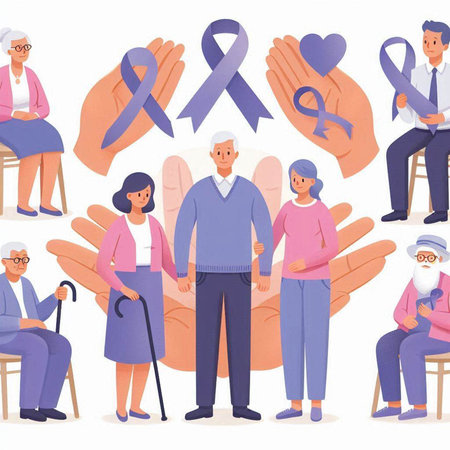 Seamless pattern with women and men. Breast Cancer Awareness. Vector illustrationのイラスト素材