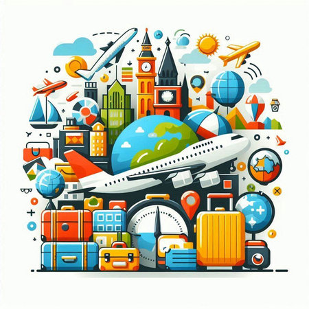 Global warming concept. Global warming and climate change. Vector flat illustration.のイラスト素材