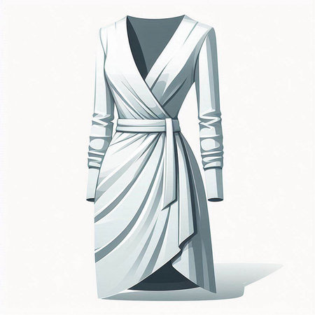 Vector illustration of a white bathrobe on a mannequin.のイラスト素材