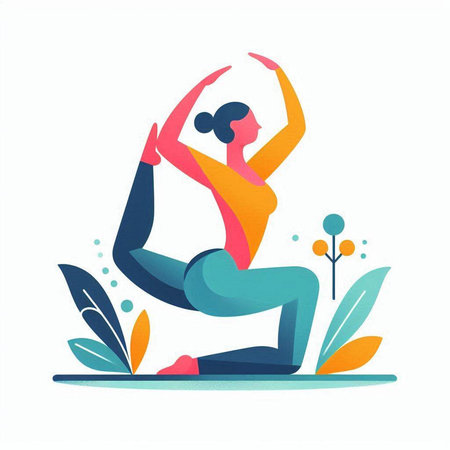 Yoga in lotus pose on sunset background. Vector illustration.のイラスト素材