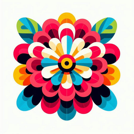 Abstract colorful flower on white background. Vector illustration. EPS 10.のイラスト素材