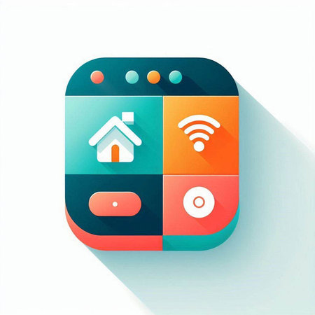Flat design modern vector illustration icon of smart home with wireless connectionのイラスト素材