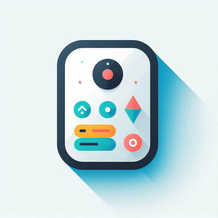 Remote control icon, flat design, long shadow, eps10のイラスト素材