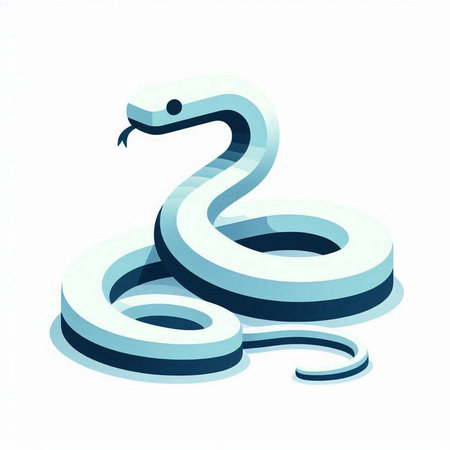 snake in blue on a white background, vector illustration, epsのイラスト素材