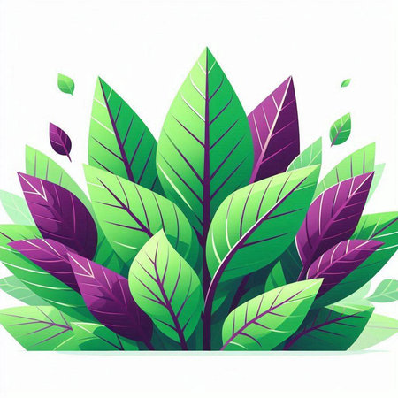 Vector illustration of green leaves on a white background. Eps 10.のイラスト素材