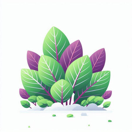 Illustration of green leaves on a white background. Vector illustration.のイラスト素材