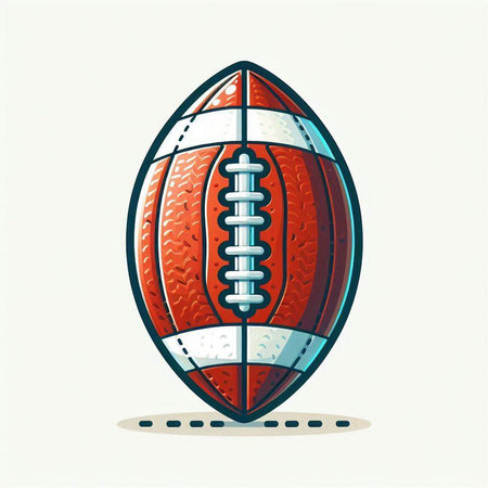 American football ball. Vector illustration in retro style. Isolated on white background.のイラスト素材