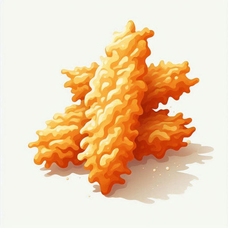 Illustration of a pile of deep fried dough on a white backgroundのイラスト素材