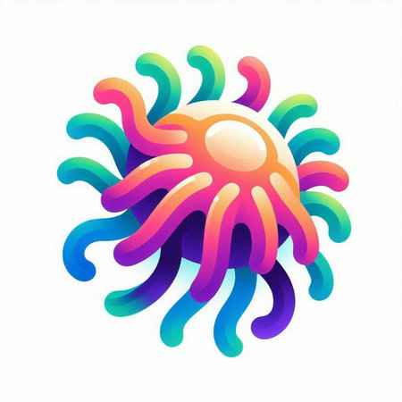 abstract colorful sun isolated on a white background. vector illustration.のイラスト素材