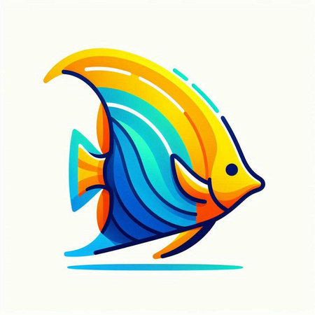 Colorful fish logo. Vector illustration of a stylized fish.のイラスト素材