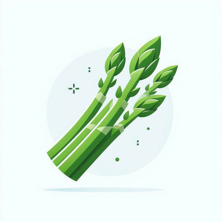Fresh green asparagus icon. Vector illustration in flat style.のイラスト素材