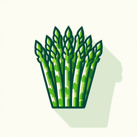 Bunch of green asparagus in flat style. Vector illustration.のイラスト素材