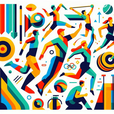 Set of sport icons in flat style. Vector illustration. Sport background.のイラスト素材