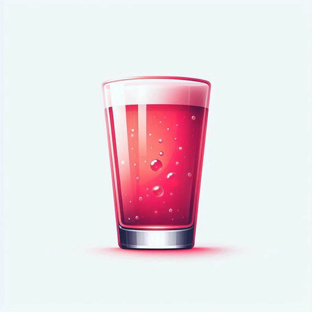 Vector illustration of a glass of water with a red heart inside.のイラスト素材