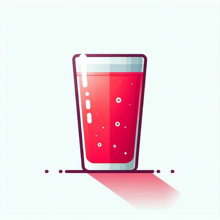 Cocktail glass with water. Vector illustration in flat style.のイラスト素材
