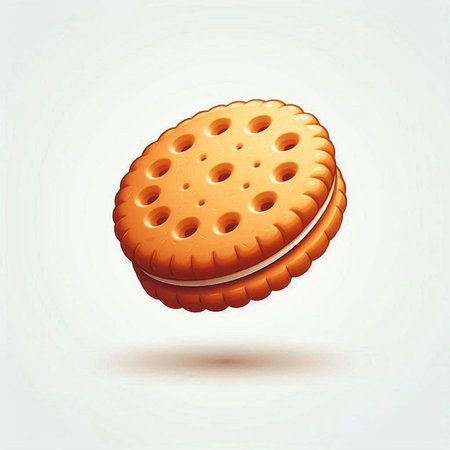 Sandwich cookie isolated on white background. Vector illustration. Eps 10のイラスト素材