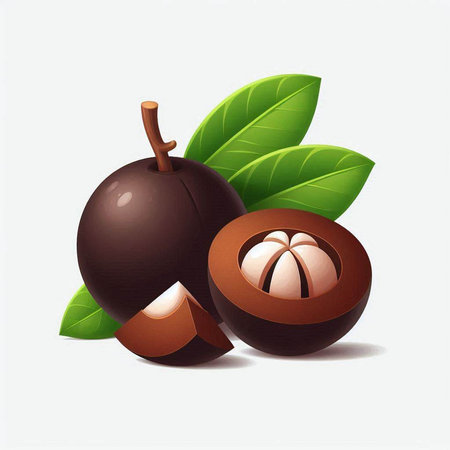 Illustration of a fresh and juicy plum on a white background.のイラスト素材