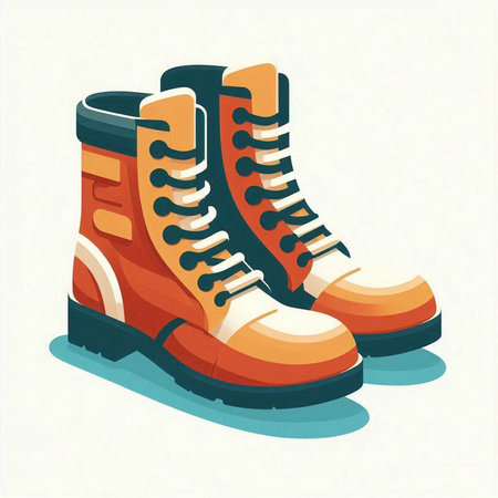 Orange winter boot isolated on white background. Vector illustration for your designのイラスト素材