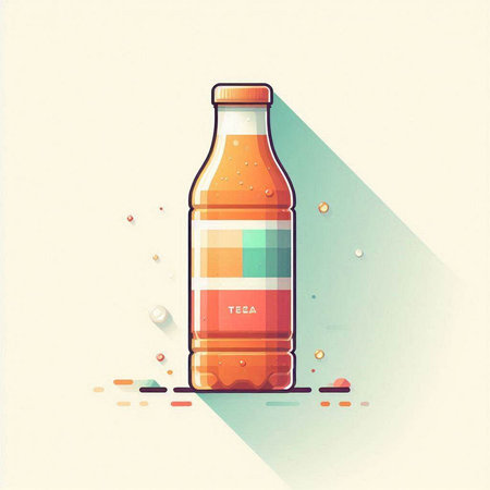 Bottle of cola. Flat design style. Vector illustration.のイラスト素材