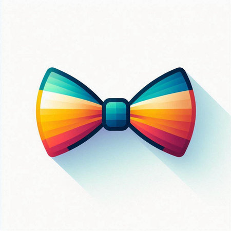 Colorful bow tie icon. Flat design style. Vector illustration.のイラスト素材