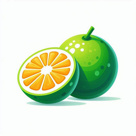 Citrus fruit isolated on a white background. Vector illustration.のイラスト素材
