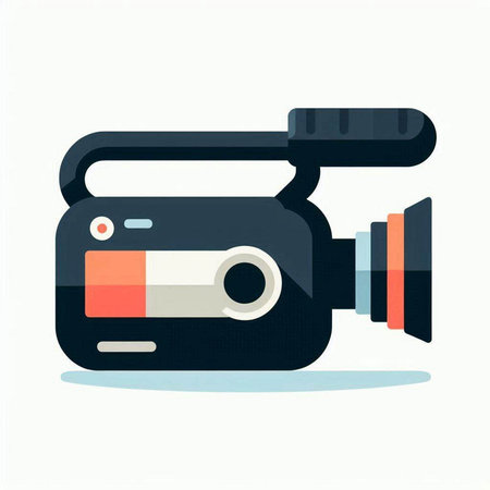 Video camera icon. Flat illustration of video camera icon for web designのイラスト素材
