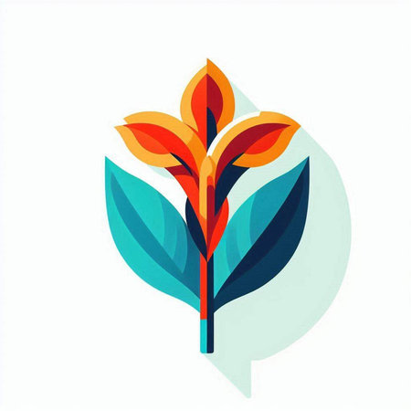 Flower icon with speech bubble isolated on white background. Vector illustration.のイラスト素材