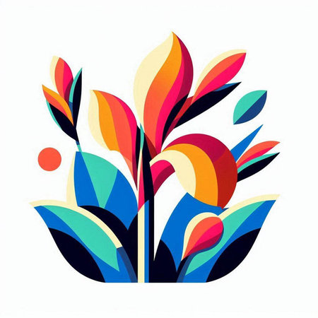 Abstract floral background with colorful leaves. Vector illustration for your design.のイラスト素材