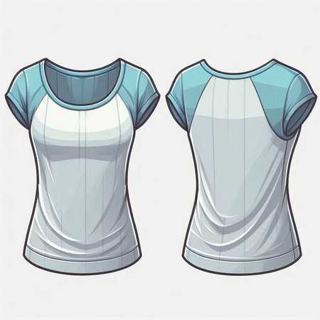 Women's sports t-shirt. Vector illustration of a female t-shirt.のイラスト素材