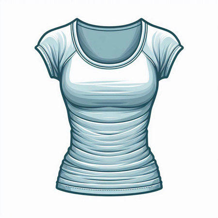 Illustration of a t-shirt isolated on a white background.のイラスト素材