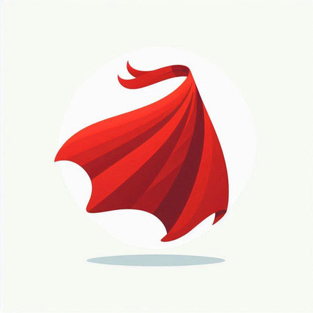 Red superhero cape isolated on white background. Vector illustration for your designのイラスト素材