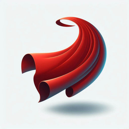 abstract 3d red ribbon on a white background, vector illustrationのイラスト素材