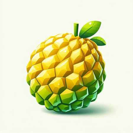 Pineapple fruit on a white background. 3d illustration.のイラスト素材