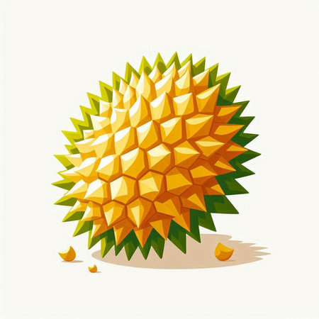 Durian fruit isolated on a white background. Vector Illustration.のイラスト素材